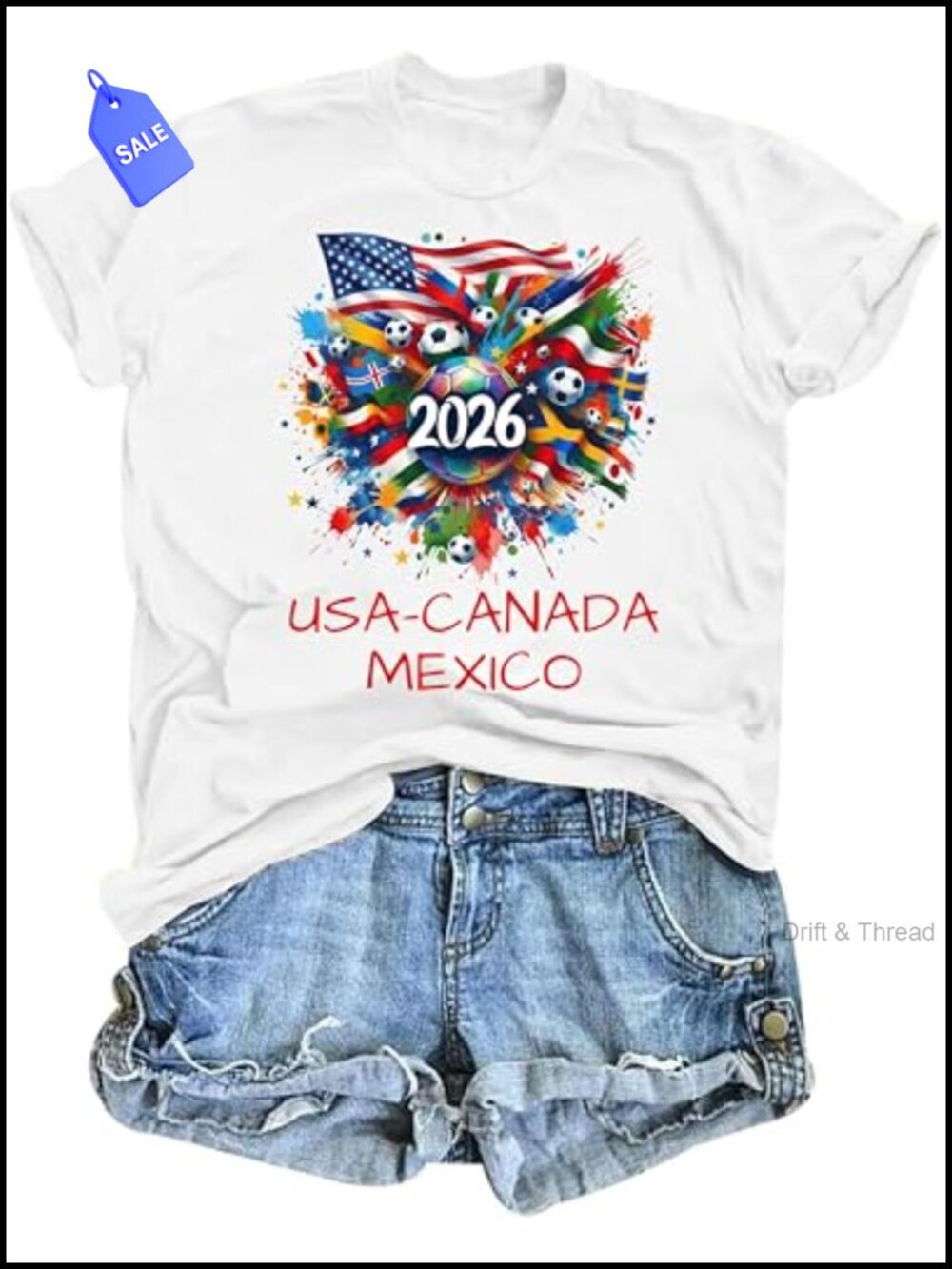 Soccer Cup 2026 Fan T-Shirt Women USA Football Jersey Graphic Tee